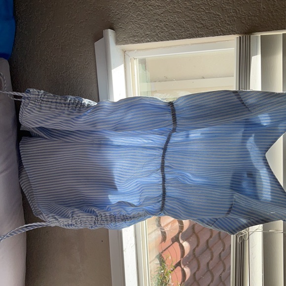 White and Blue Stripes Romper - Picture 6 of 7